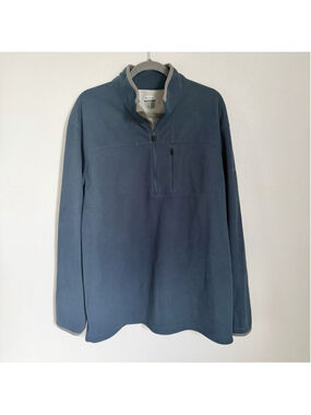 Columbia Titanium Omni Dry Fleece Pullover Mens XL Blue 1/4 Zip Grid Outdoor